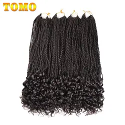 Томо 18 дюймов синтетическое Наращивание волос плетением вьющиеся Сенегальский крутить вязанная косами 30 нити высокой Температура Волокно