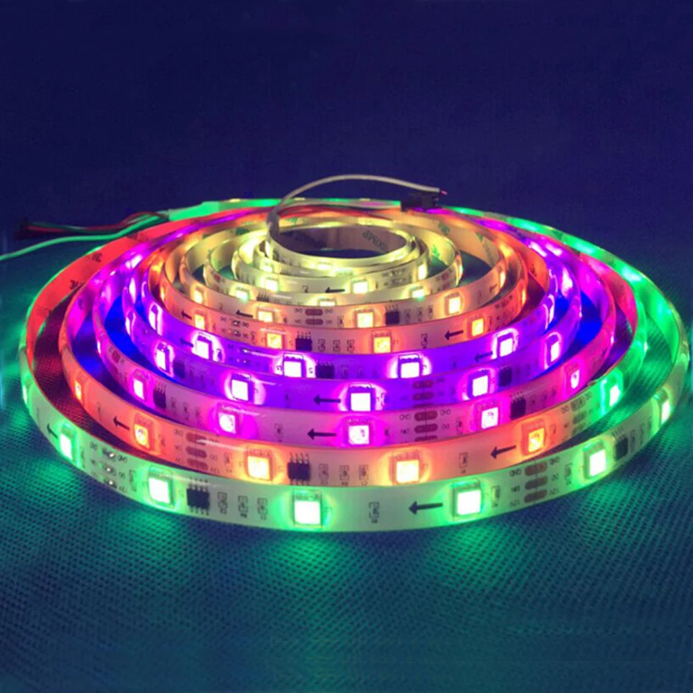12В WS2811 светодиодный RGB светильник с 133 управлением 5050 SMD адресуемых 30/60leds/m