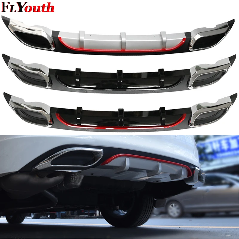 

For Chevrolet Cruze 2017 2018 Sedan Car Rear Bumper Protector Dual Diffuser Spoiler Big Rear Wing Car Rear lip Accessories 1Pc