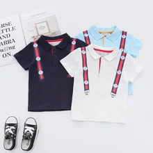 Fashion Summer Cotton Baby Boys Short Sleeved T-shirt Printed Children Tees Kids Tops For Age 2-7 Years Old