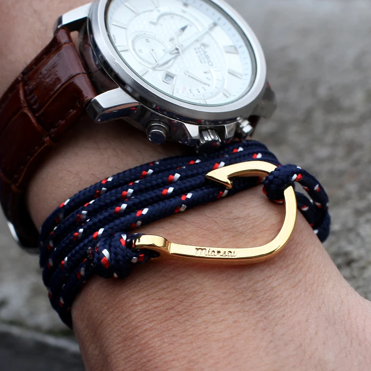 Mcllroy Hot Male Bracelets Color Fish Hook Bracelet Men Anium Mcllroy Hot Male Bracelets Color Fish Hook Bracelet Men Anium Steel Bangle Uni Jewelry Drop Shipping In Charm From