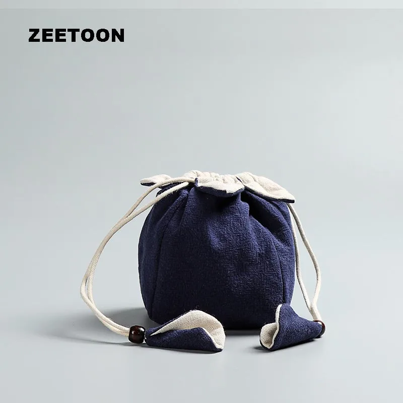 

Japanese Style Linen Handmade Portable Storage Bag Travel Package Hand Bag for Teaware Quick Cup Tea Set Food Nuts Jewelery Toy