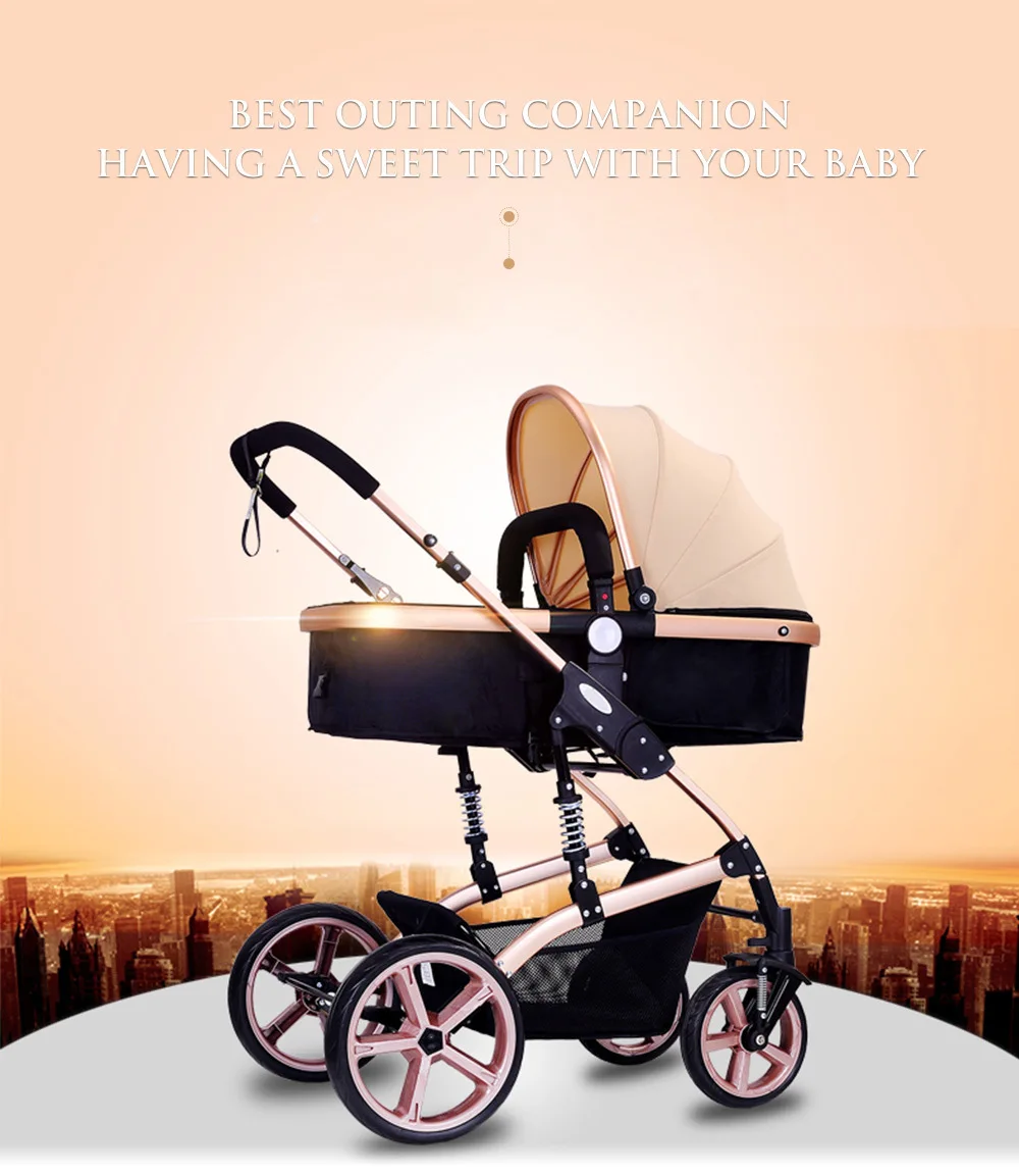 NEW Foldable Pram Baby Stroller With Explosion-Proof Rear Wheel Lightweight Aluminum Alloy Luxury Baby Stroller