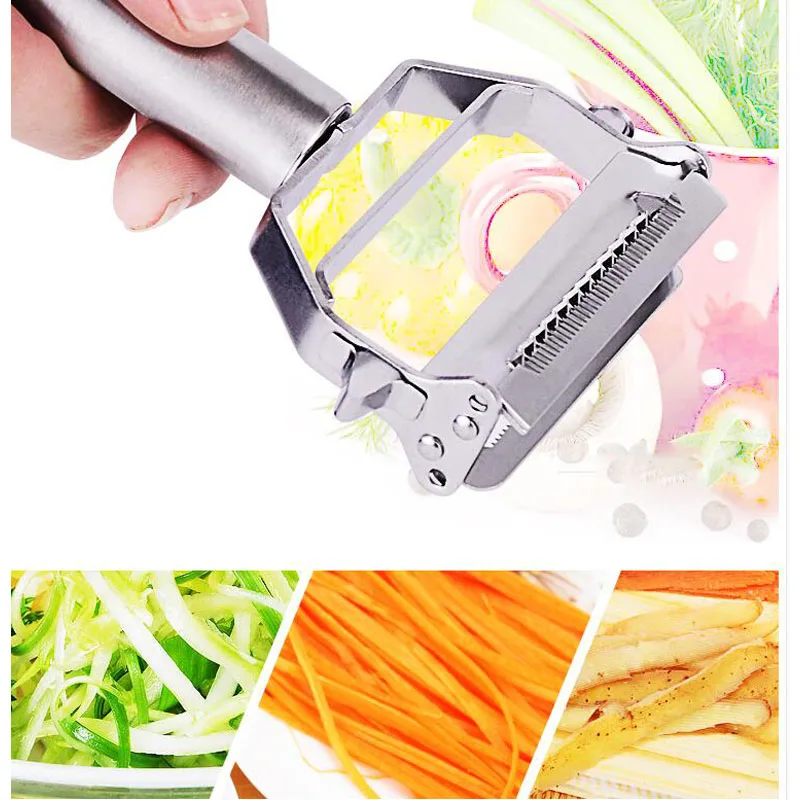 多機能ステンレス鋼おろし器ジャガイモニンジンスライサー野菜おろし金キッチンアクセサリーみじん切り剥がしナイフ