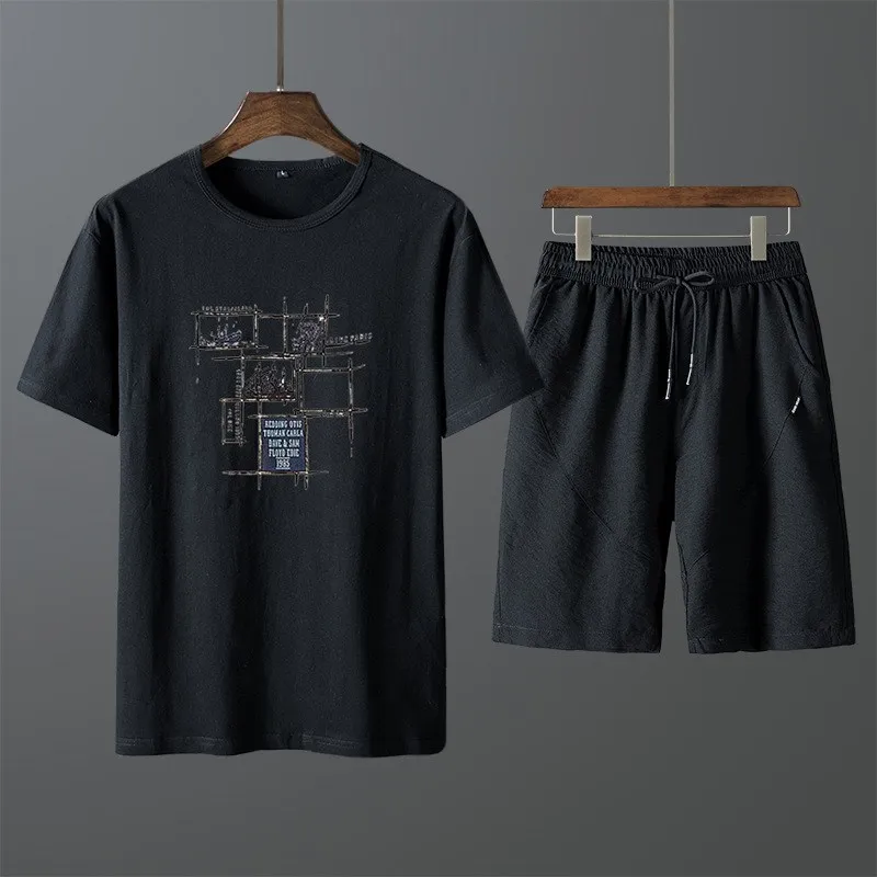 

Alharbi 2019 Summer Compression Sport Tracksuit Fitness Tight Men Short T shirt 2pcs