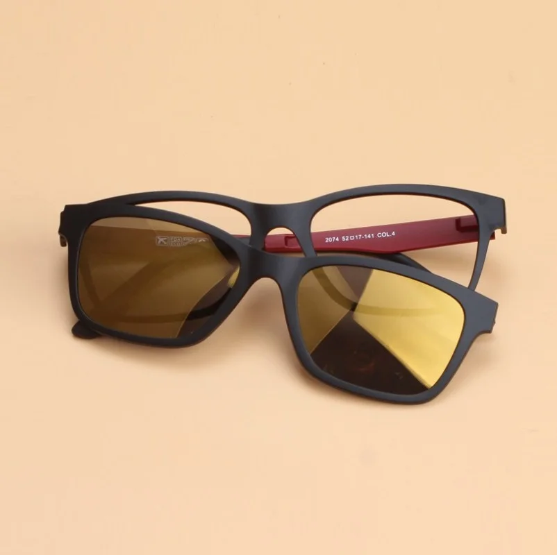 

Яркая пластиковая оправа для очков, ширина-136, для близорукости, зеркальные, магнитные, поляризационные солнцезащитные очки, мужские, зажимные, 2074, унисекс