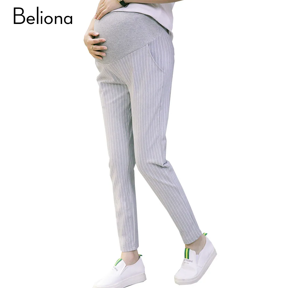 Buy Cotton Pregnant Stripe Pants Maternity Clothes for