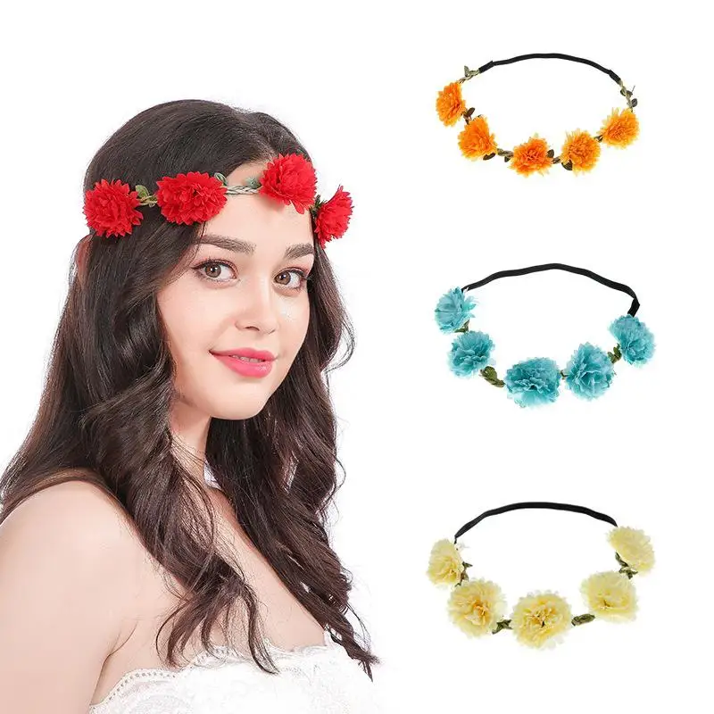 

New Fairy Flower Crown Floral Headband Garland Women Girls Hair Accessories Bride Wedding Flower Wreath Wedding Headdress Hot