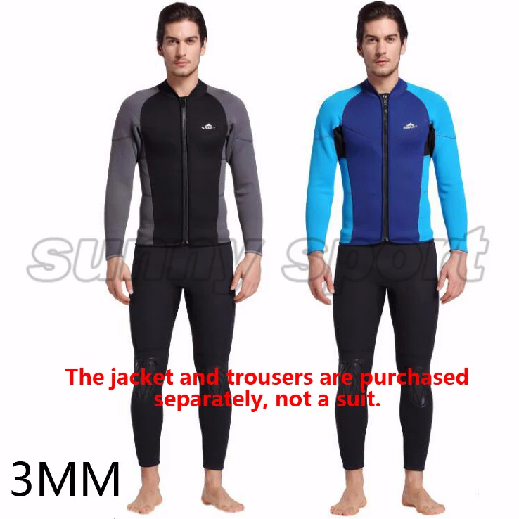 

3MM diving suit jacket long sleeved pants split new wetsuit diving suit free surf snorkeling suit