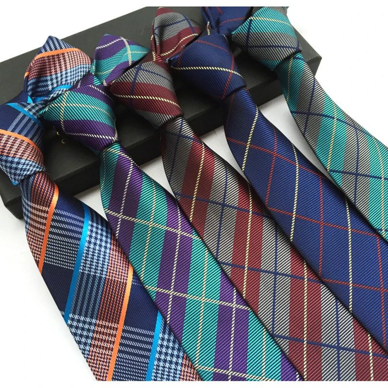 High quality men The latest high density British plaid shirt tie cloth ...