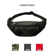 5 карманы на молнии черный Fanny Packs мужская сумка-пояс Рюкзак с одной лямкой для путешествий груди Бум Сумка для женщин сумки деньги телефон pochete feminina