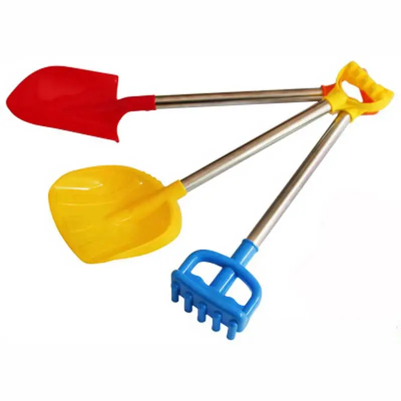 New Brand new big plastic stainless steel handle sand beach shovel sand rake doll sand beach toy doll casual fashion toy afbeelding