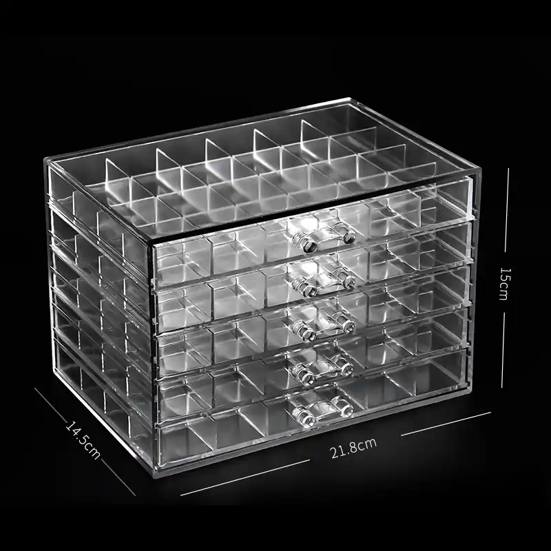 5 Tier Nail Accessories Organizer Storage Box 240 Grids Jewelry Rhinestone Case