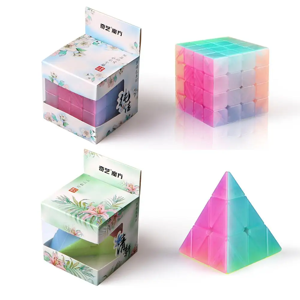 LeadingStar QiYi 2x2 3x3 4x4 5x5 Желе Дизайн куб головоломка волшебный детские развивающие