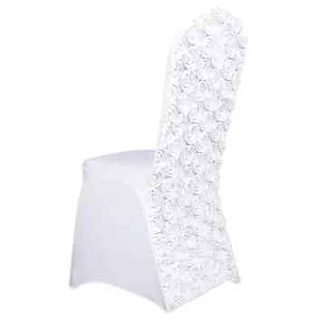 

Practical Boutique Wedding Party Banquet Chair Cover Seats Slipcover Romantic Elegant Rose Flowers Pattern Party Chair Decors