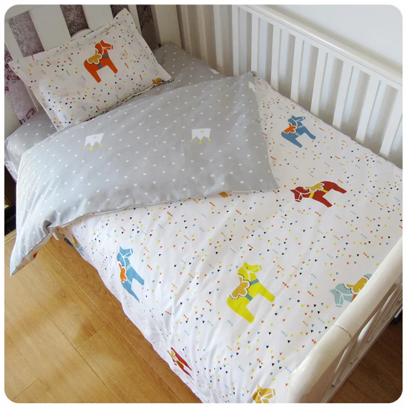 3 шт., детские постельные принадлежности для кроватки, хлопковое стеганное одеяло льняная простынь, детская наволочка для постельного белья, комплект, льняные комплекты сабаны без наполнителя