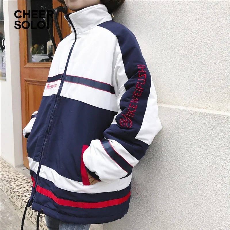 Harajuku Лоскутная стеганая куртка женская японская вышивка Parkas Femme зимняя верхняя