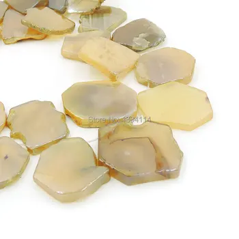 

Titanium Orange Agat e Slice Irregular Loose Beads Strand For Making Bracelet Or Necklace Jewelry Approx 16 inch