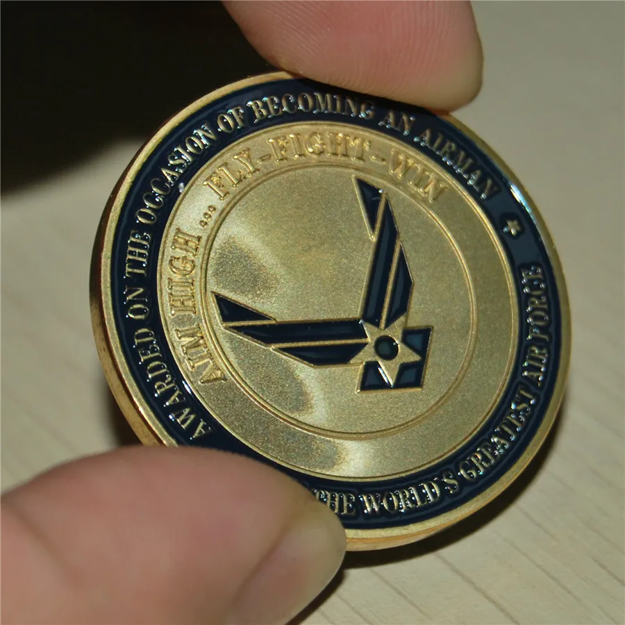 США ВВС Airman Award Aim Высокое качество Fly Fight Win монеты на военную тематику