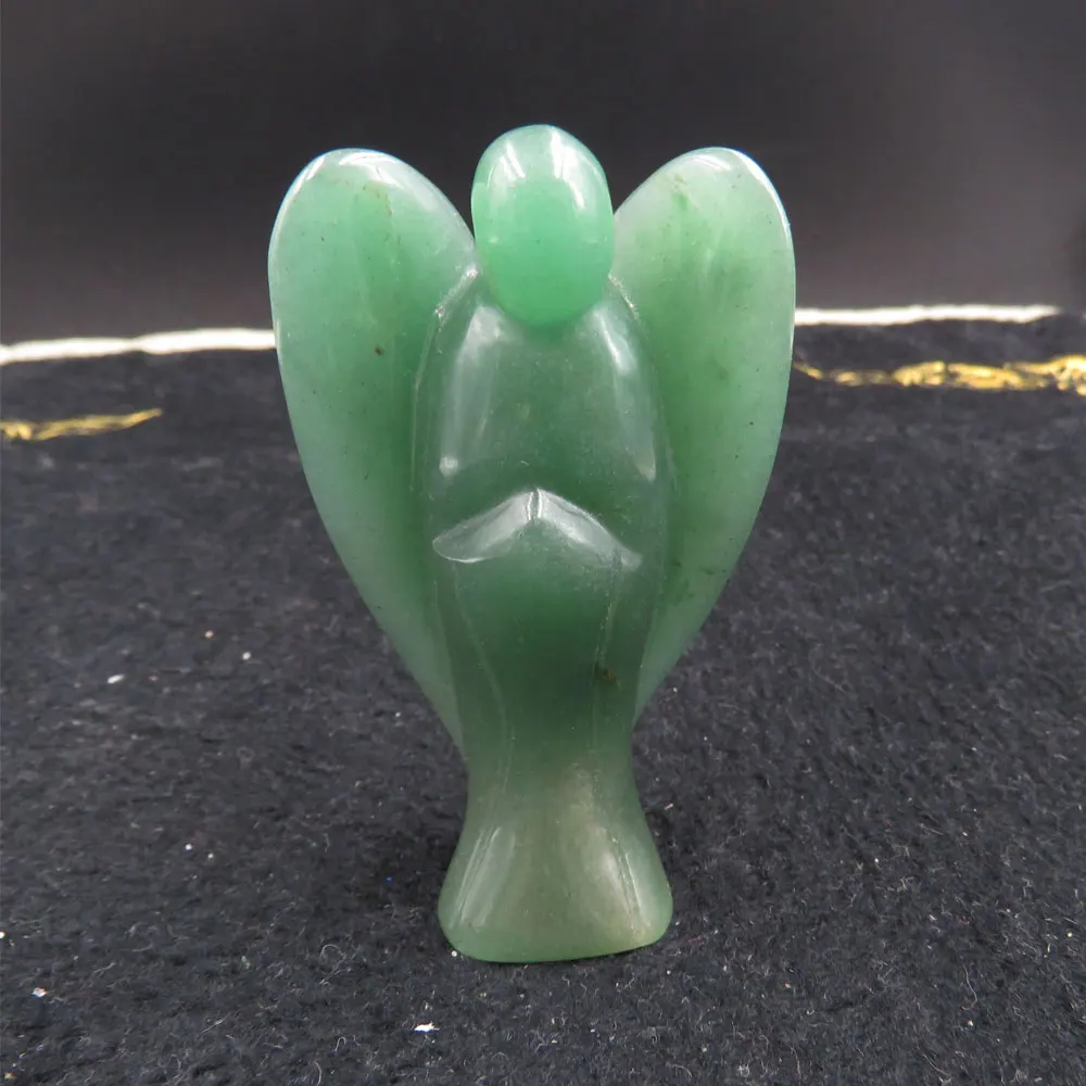 

73 мм натуральный зеленый кварц авантюрин Кристалл Ангел резьба для кристалла Рейки Исцеление медитация чакра подарок на праздник