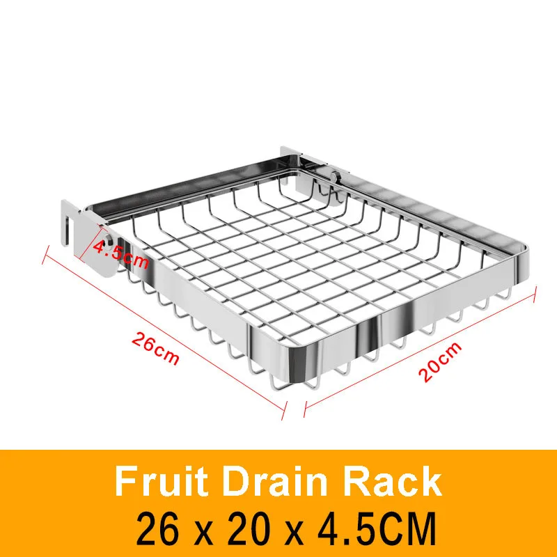 304 кухонная полка из нержавеющей стали, держатель для сушки слива, тарелка для посуды, чашка для кухонного мыла, органайзер для хранения в ванной - Цвет: Fruit Drain Rack