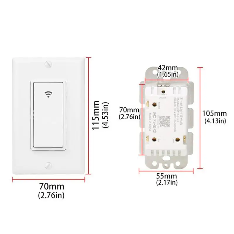 90-250 В 16А дистанционный переключатель освещения панель настенный беспроводной wifi выключатель света дистанционное управление кнопка