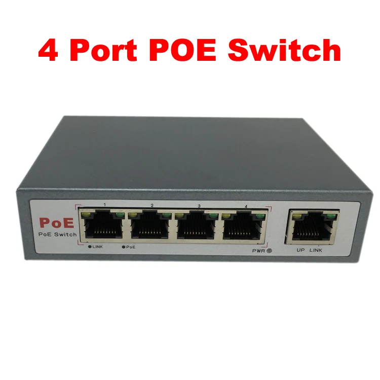 Аксессуары системы скрытого видеонаблюдения 4 Порты и разъёмы 10/100 м POE net