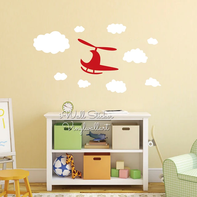 Us 26 34 15 Off Children Airplane Wall Sticker Cartoon Clouds Plane Decal Baby Nursery Room Easy Art Cut Vinyl N47 In Us 26 34 15 Off Children Airplane Wall Sticker Cartoon Clouds Plane Decal Baby Nursery Room Easy Art Cut Vinyl N47 In