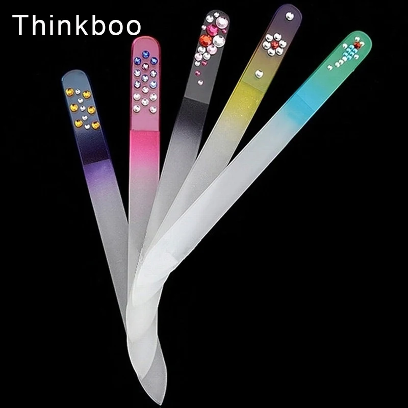 Thinkboo 5pcs/Lot Durable Nail Files Crystal Glass Nail Buffer Nail