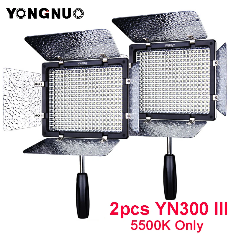 2pcs YONGNUO YN300 III 5500K LED Light On Camera Video Lighting for Wedding Photo Studio panel lamp YN300III Lamp |