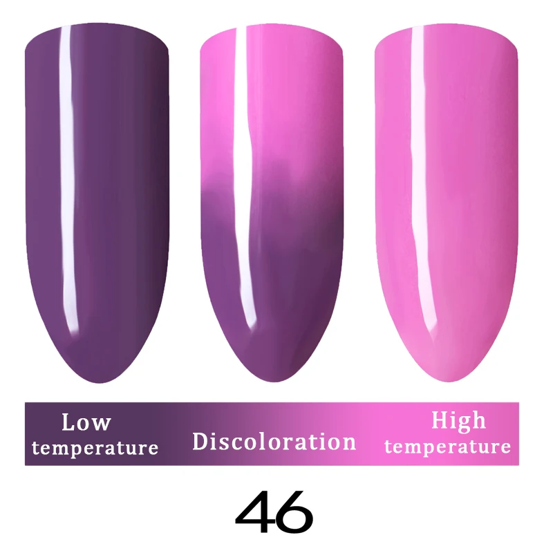 Хамелеон 10 мл Гель-лак для ногтей изменение температуры цвет УФ светодиодный Профессиональный лак для ногтей - Цвет: 46