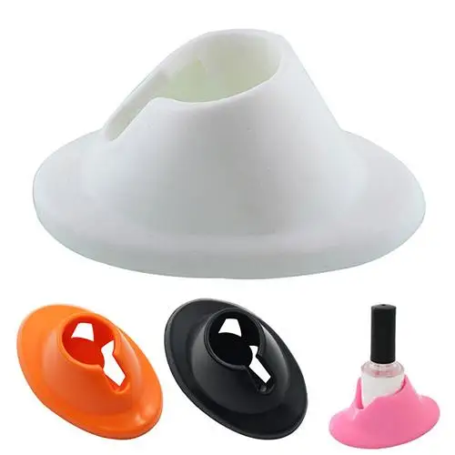

2x Nail Art Tip Polish Bottle Display Silicone Round Slanted Holder Stand Tool Nails Accessories