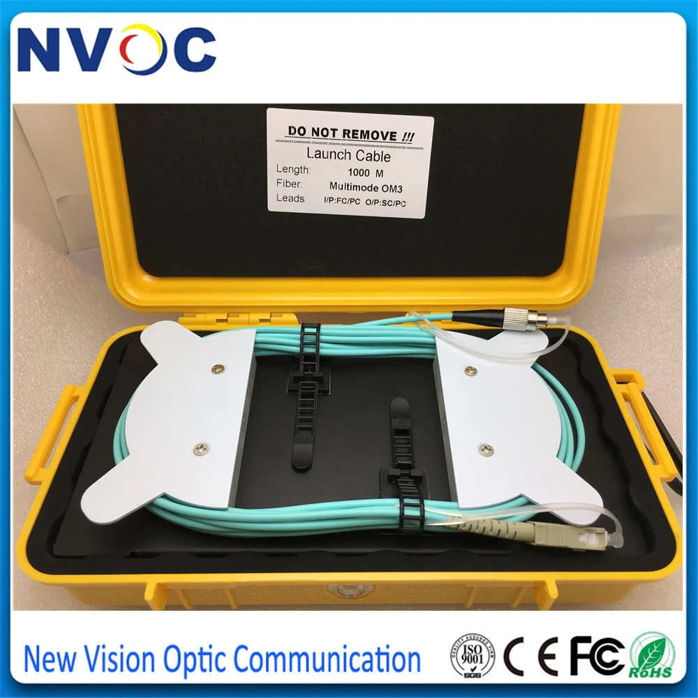 

1000M MM OM3 MultiMode FC/PC-SC/PC-OM3-1000M Fiber Optic OTDR Launch Cable Box,FC/UPC-SC/UPC 1KM Dead Zone Eliminator Fiber Ring