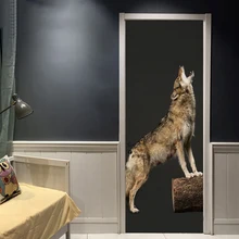 2 шт./компл. новейшие животные волк дверь стикер s коридорные обои плакат стикер на стену офис спальня гостиная украшение дома