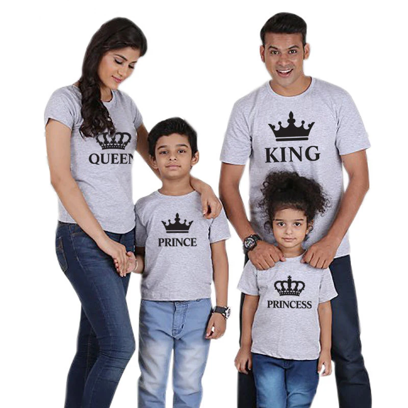 Семейные Комплекты Одежда для папы, мамы, дочки и сына футболка с изображением короны одежда для папы, мамы и меня, королевы, мамы и дочки