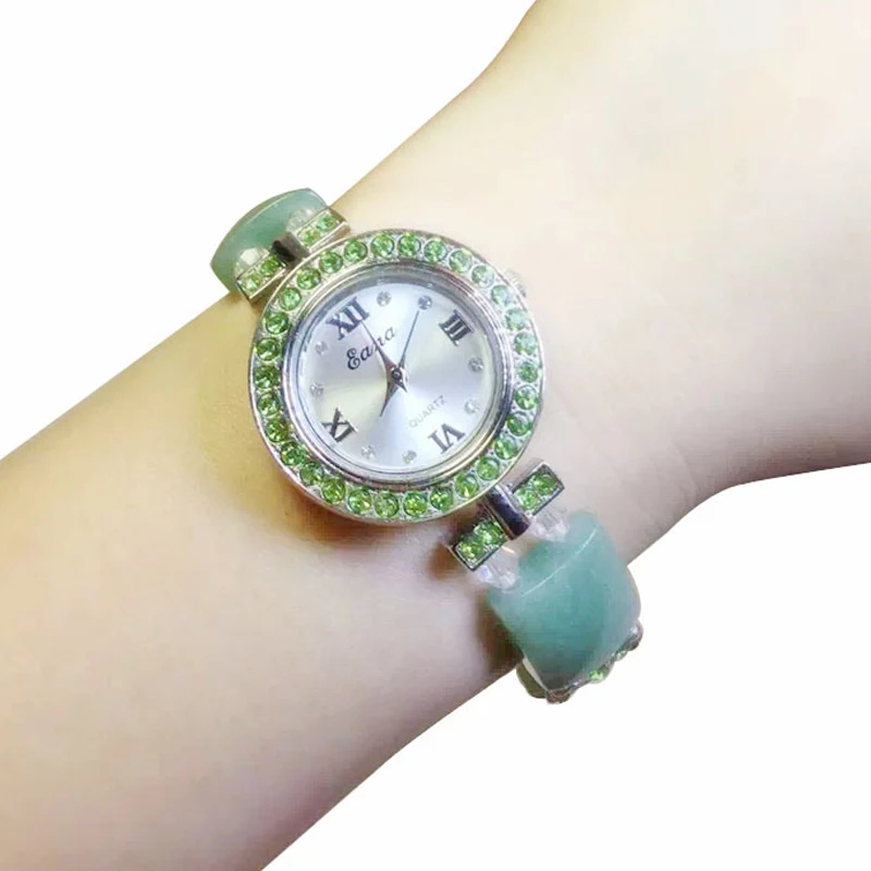 

2019 New jade bracelet hand ladies fashion waterproof stainless steel female quartz watch Women Wristwatch Bracelet For Gift