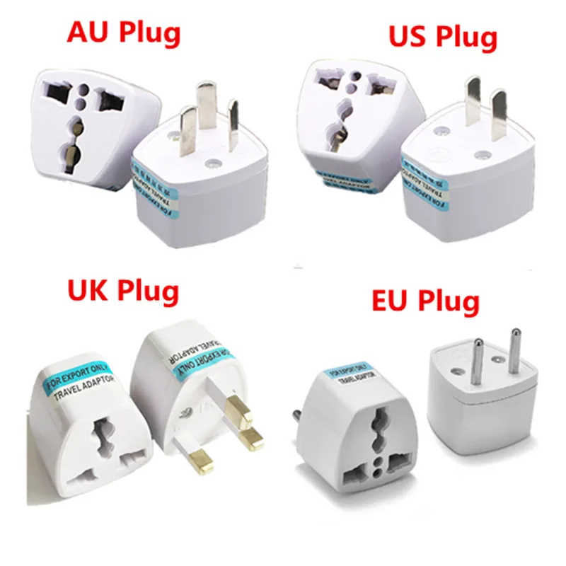100pcs US EU AU To UK Plug Adapter American Australian European British AC Travel Power Socket Electric Charger Outlet | Электроника