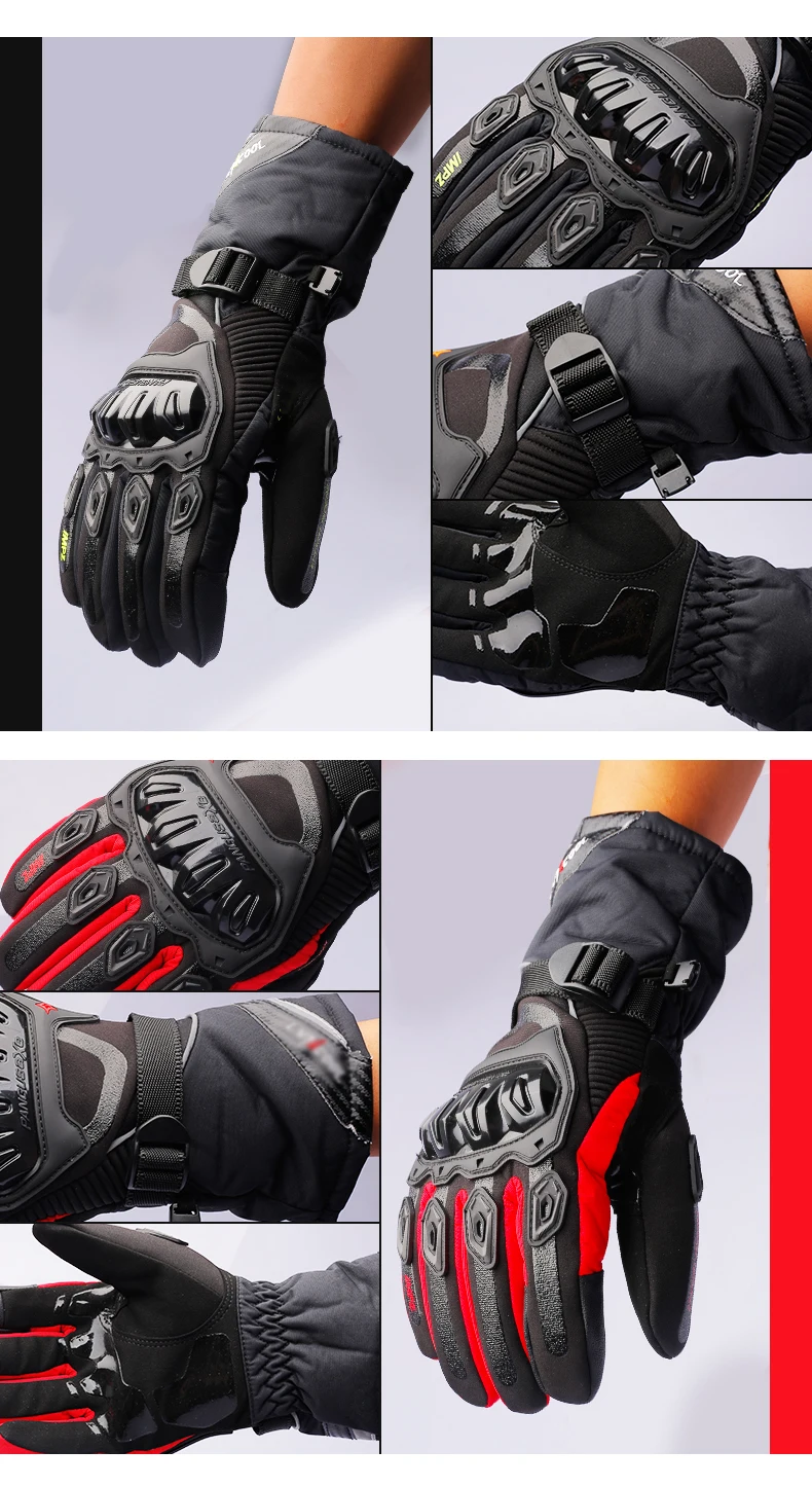 Зимние теплые мотоциклетные перчатки водонепроницаемый ветрозащитный Guantes Moto Racing Luvas сенсорный экран мотоциклетные защитные