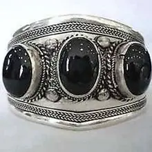 Тибет черный камень манжеты браслет мужской ювелирные изделия широкий Кварцевый камень браслет 2 шт. широкий часы крылья