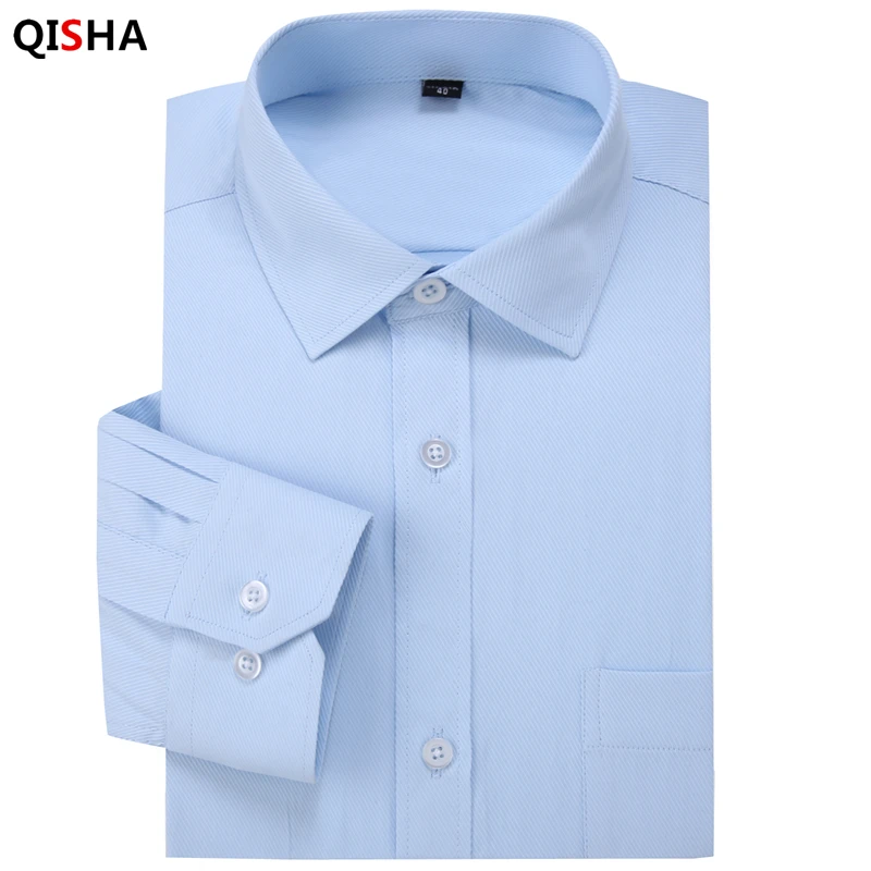 

2017 New Twill Solid Color Men's Business Casual Long Sleeved Shirt High Quality Male Social Dress Shirt Black Blue White Purple