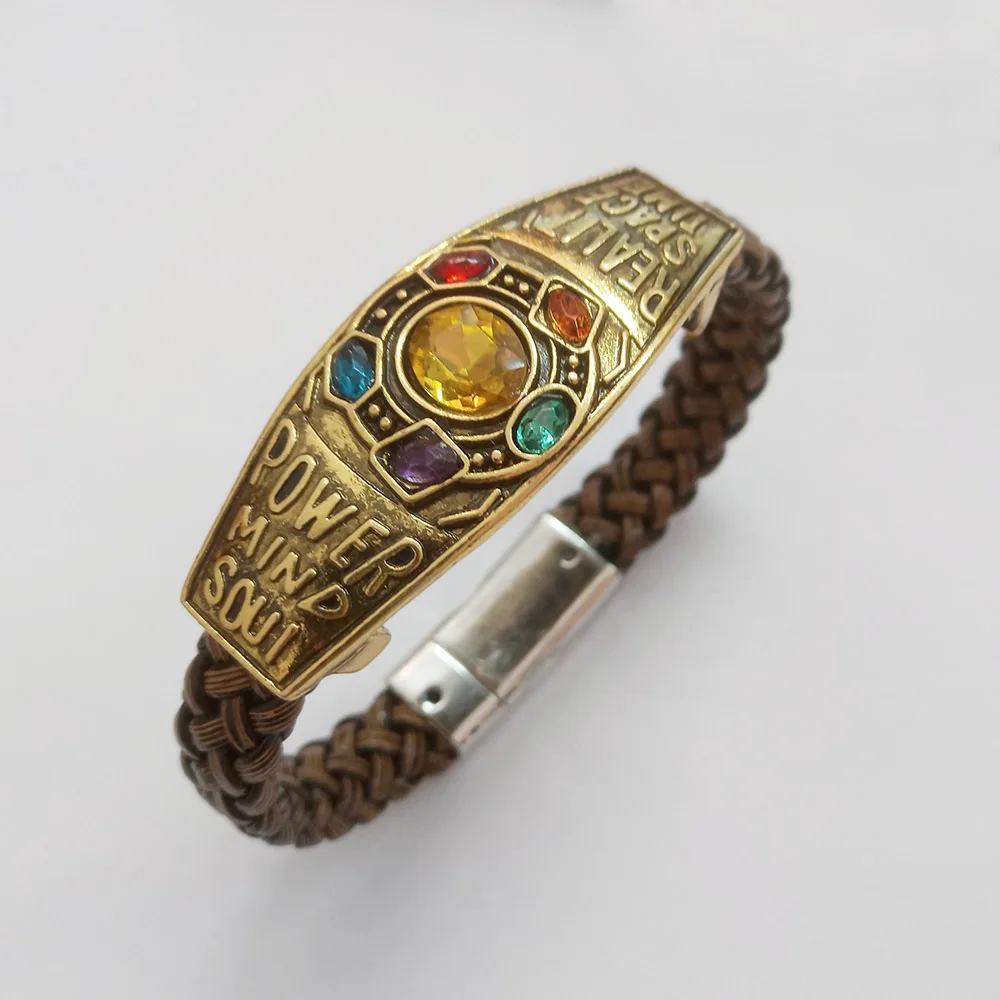 

SG Hot New Avengers 4 Thanos Bracelets Iron man Infinite Power Gauntlet Cosplay Black Panther Bangles Women Men Jewelry