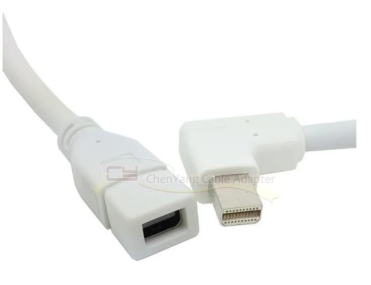 

2pcs 90 Degree Left / Right Angled Type Mini DisplayPort Male to Mini Female Extension Cable