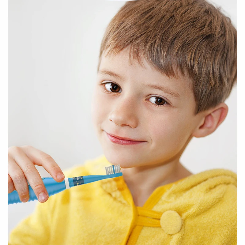 Детская электрическая зубная щетка, зубная электрическая Чистящая мягкая щетка, детская ультра звуковая перезаряжаемая зубная щетка, Детская звуковая зубная щетка