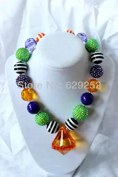 

10PCS Halloween chunky bubblegum bead chunky bead for girls bubble gum bead bubblegum bead purple orange black lime greenCB163