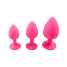 Large medium small size 3pcs as 1 set 13 color for choose silicone jewel anal plug jem butt plug insert gay sex toys