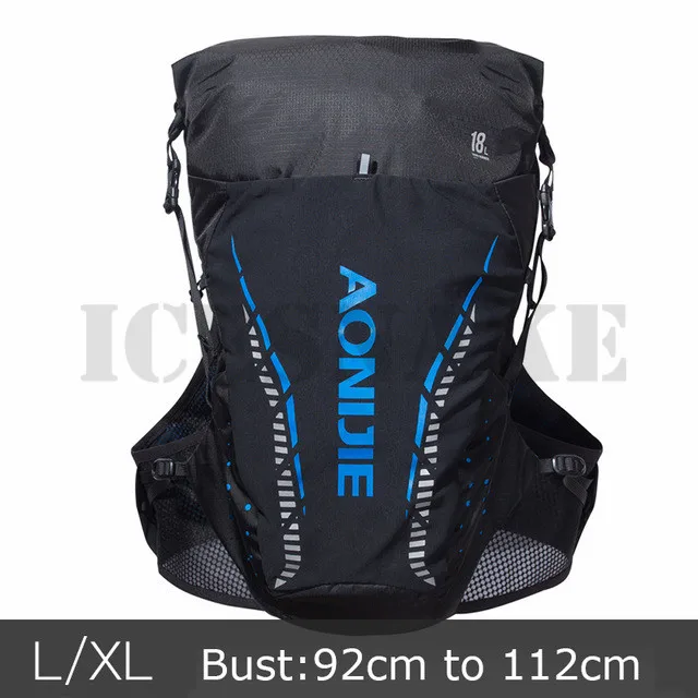 LXL Black Blue AONIJIE Для мужчин Для женщин 18L бег Lightweig жилет гидратации рюкзак для 2L гидратационная емкость для марафона сумка для бега, езды на велосипеде Пеший Туризм - Цвет: LXL Black Blue
