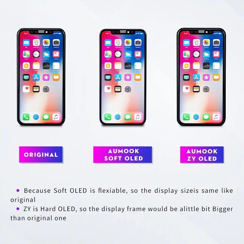 AUMOOK ЖК-дисплей для IPhone X XS MAX XR мягкий гибкий OLED AMOLED OEM Экран Дисплей для IPhone X XS Pantalla дигитайзер сборка