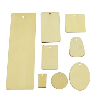 

8 styles Unfinished Blank Rectangle Wooden Hanging Tags for Scrapbooing Party Favor Wedding Gift Tags with Rope