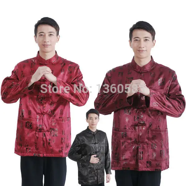 

3 Color high quality Chinese long-sleeve tang suit shirt Men's kung fu clothing Jacket/coat kung fu suit / uniform wing chun