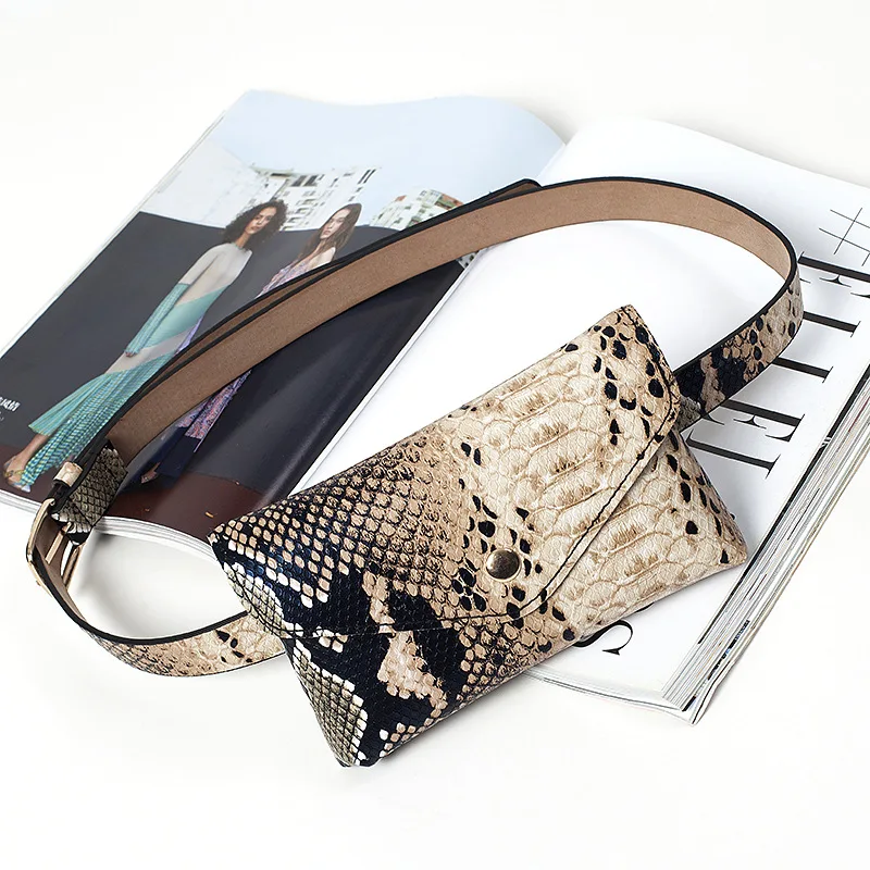 Женская поясная сумка с змеиным узором, поясная сумка из искусственной кожи, модная женская сумка высокого качества